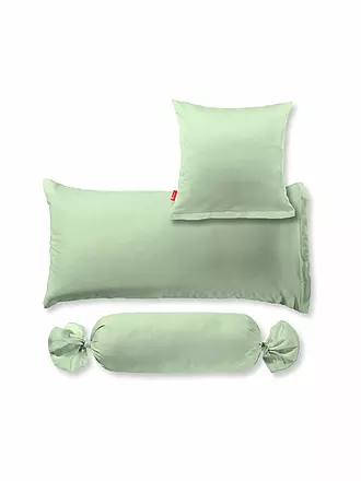 FLEURESSE | Satin-Kissenbezug "Royal Uni" 2-er 40x80cm (Vanille) | hellgrün